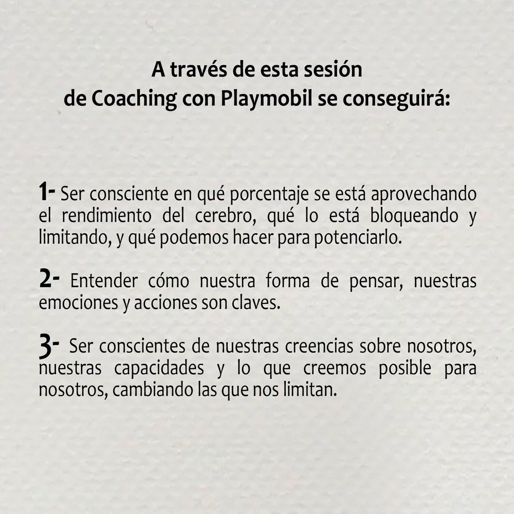Qué se consigue a través de esta sesión de Coaching con Playmobil